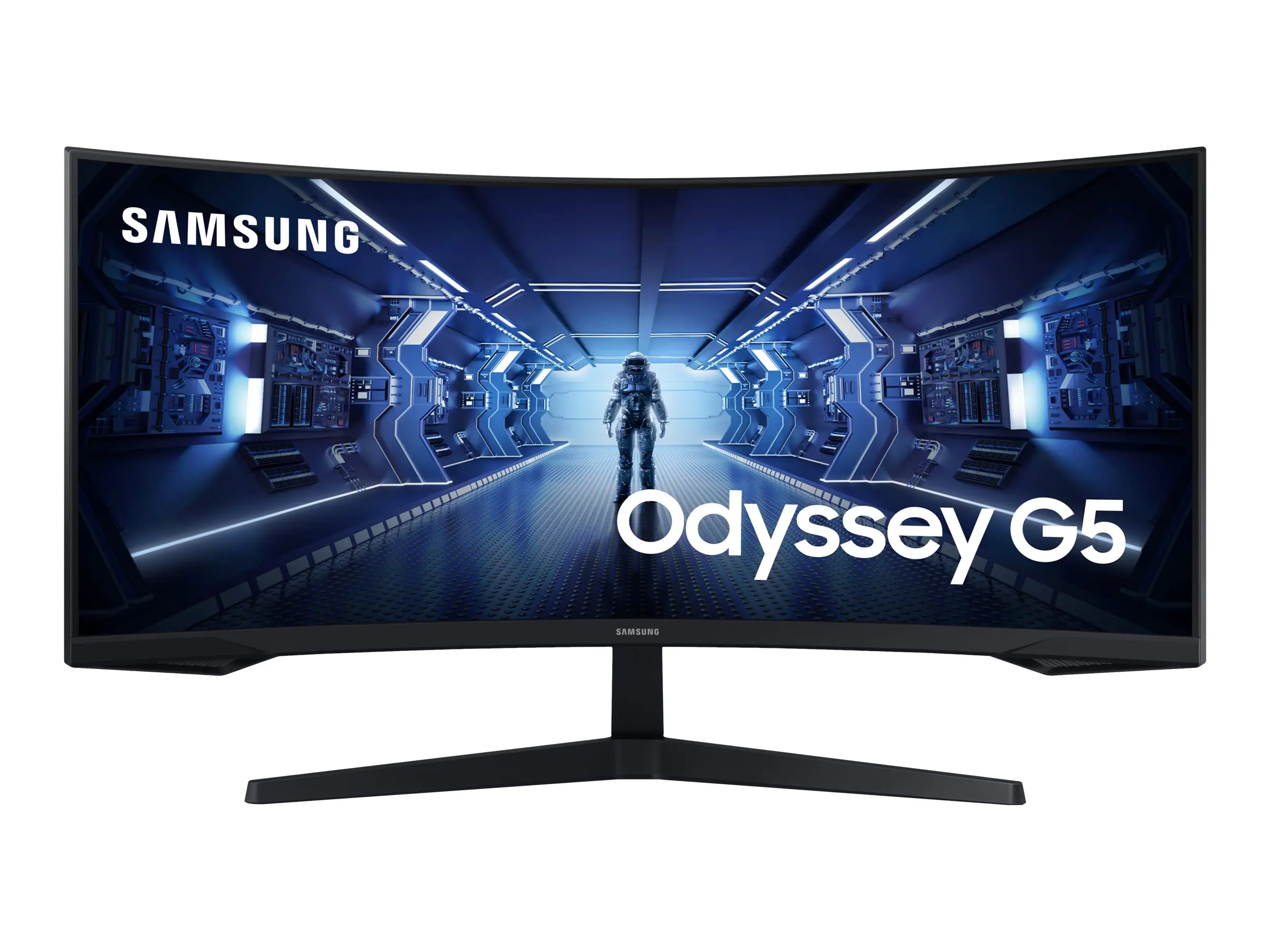 Samsung Odyssey G5 C34G55TWWP - G55T Series - LED-Monitor - Gaming - gebogen - 86 cm (34") - 3440 x 1440 UWQHD @ 165 Hz - VA - 250 cd/m² - 2500:1 - HDR10 - 1 ms - HDMI, DisplayPort - Schwarz