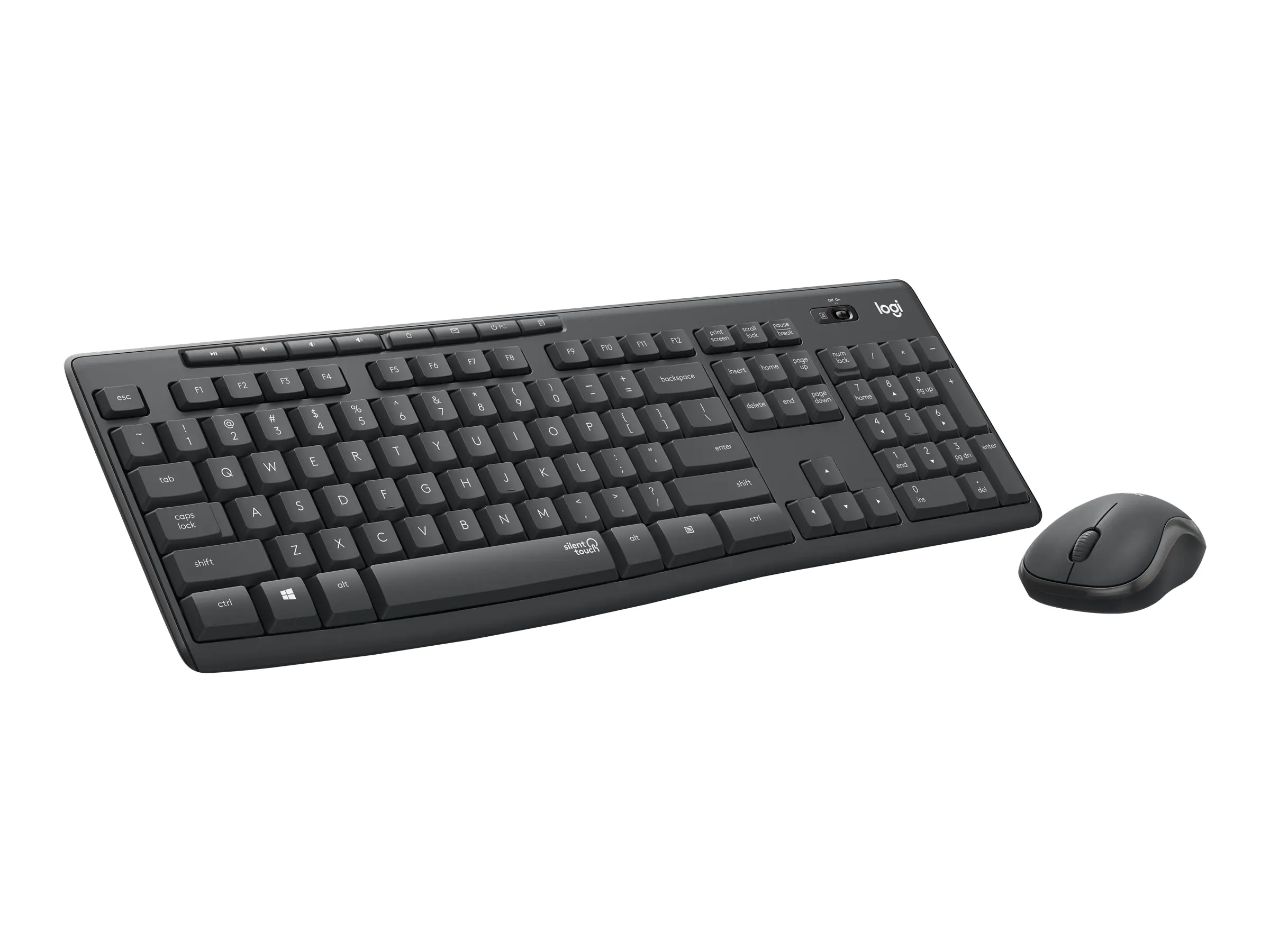 Logitech MK295 Silent - Tastatur-und-Maus-Set - kabellos - 2.4 GHz - US International - Graphite