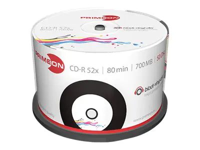 Primeon 50 x CD-R - 700 MB (80 Min) 52x - Schwarz 2761107