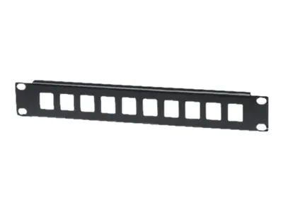 Intellinet 10-Port Patchpanel, unbestückt, 10", 1 HE, schwarz - Blindabdeckung - Rack montierbar - Schwarz, RAL 9005 - 1U - 25.4 cm (10") 714860