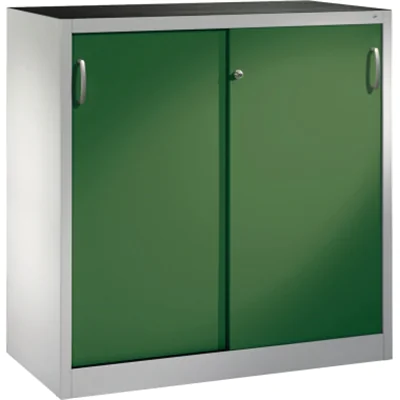 C+P Schwerlastschrank 2057092S10010 Schiebetür 1200x1200x500mm lgr/rgn