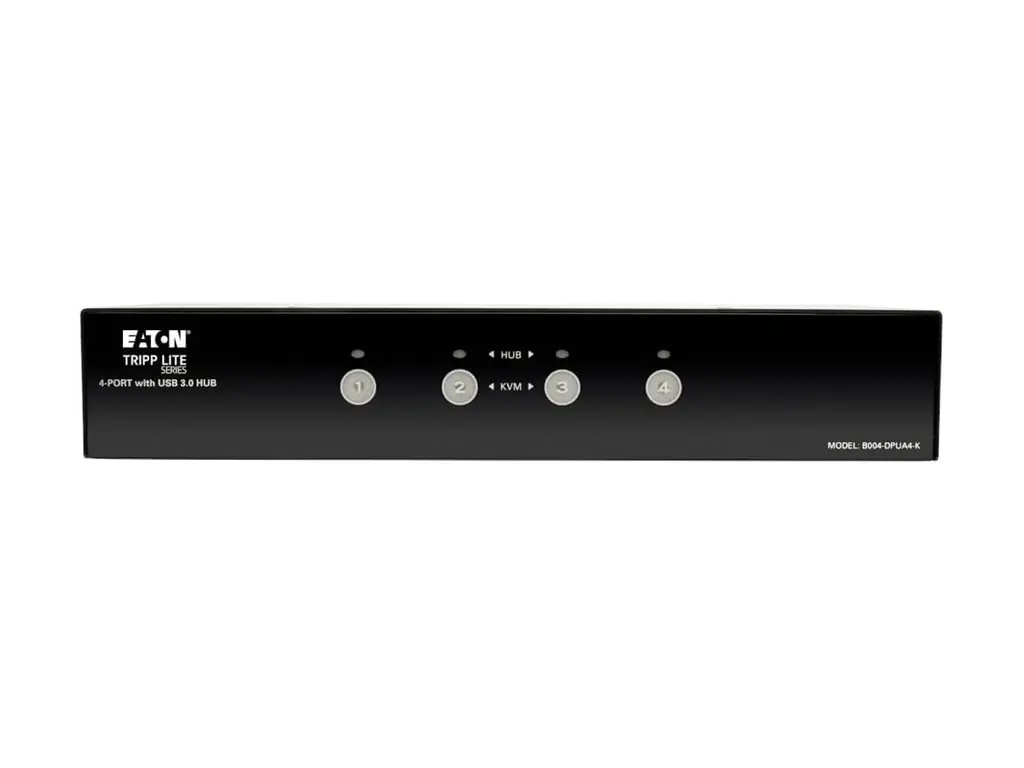 Eaton Tripp Lite series 4-Port DisplayPort KVM Switch w/Audio, Cables and USB 3.0 SuperSpeed Hub - KVM-/Audio-/USB-Switch - 4 x KVM/Audio/USB - 1 lokaler Benutzer - Desktop