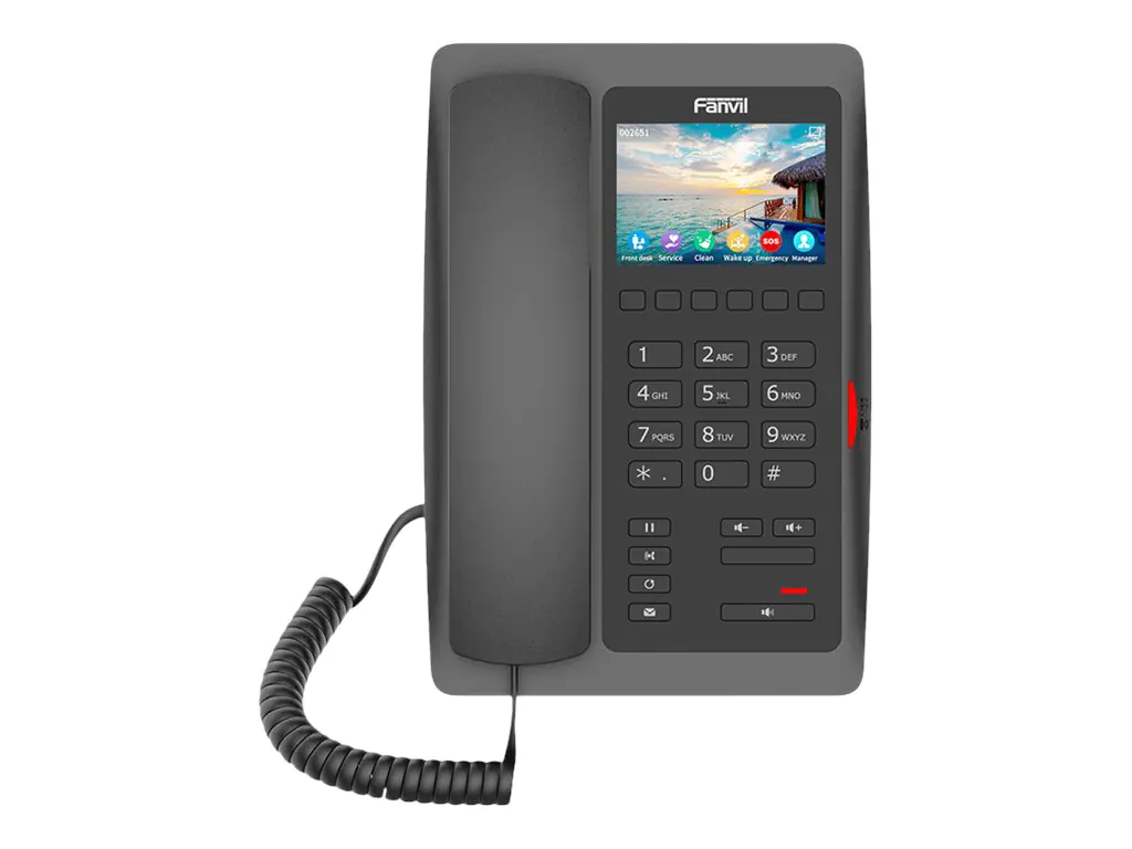 Fanvil H5W - VoIP-Telefon mit Rufnummernanzeige - SIP, RTCP, RTP, SRTP, SIP v2 over TLS, SIP v2 over UDP, SIP v2 over TCP - 2 Leitungen - Schwarz