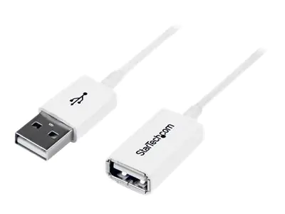 StarTech 3m USB 2.0 Verlängerungskabel A auf A - Stecker/Buchse - Weiß - USB A (St) auf USB A (Bu) Verlängerung - USB-Verlängerungskabel - USB (W) zu USB (M) - USB 2.0 - 3 m - geformt - weiß - für P/N: MSDREADU2OTG, USBEXTPAA1MW, USBEXTPAA2MW, USBPAUB1MW,