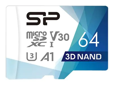 SILICON POWER Superior Pro microSDXC_Colorful - Flash-Speicherkarte (microSDHC/SD-Adapter inbegriffen) - 64 GB - A1 / Video Class V30 / UHS-I U3 / Class10 - microSDXC UHS-I