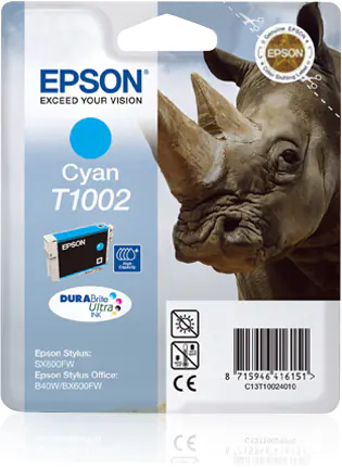Epson T1002 - 11.1 ml - Cyan - Original - Blisterverpackung - Tintenpatrone - für Stylus SX510, SX515, SX600, SX610; Stylus Office B1100, B40, BX310, BX600, BX610