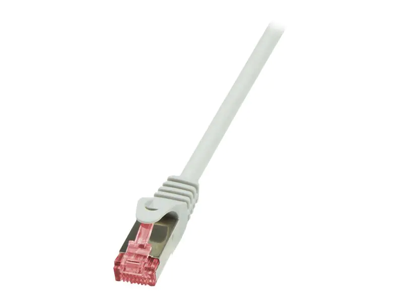 LogiLink PrimeLine - Patch-Kabel - RJ-45 (M) zu RJ-45 (M) - 1 m - SFTP, PiMF - CAT 6 - halogenfrei, geformt, ohne Haken - Grau