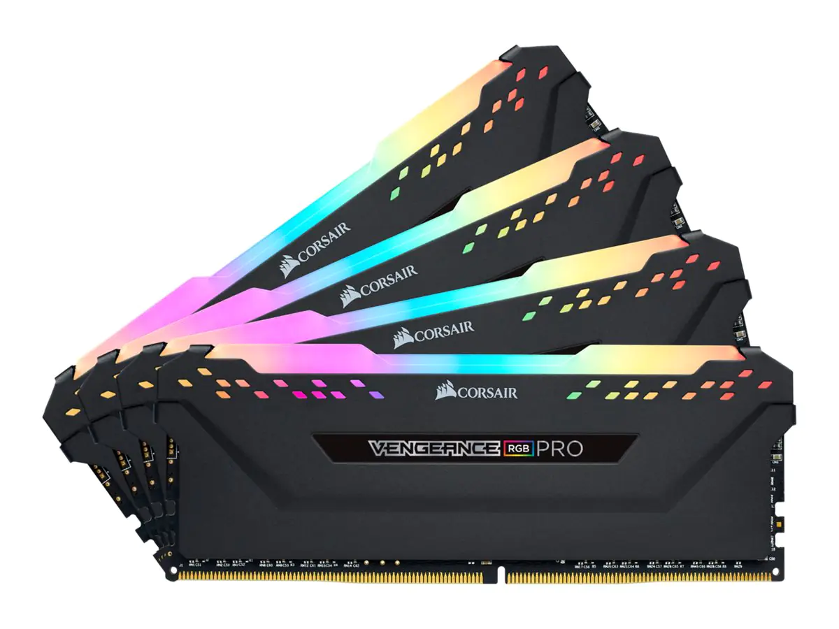 CORSAIR Vengeance RGB PRO - DDR4 - kit - 64 GB: 4 x 16 GB - DIMM 288-PIN - 3200 MHz / PC4-25600 - CL16 - 1.35 V - ungepuffert - non-ECC - Schwarz