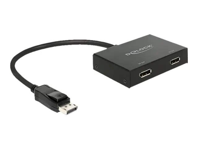 DeLock Displayport 1.2 Splitter 1 x Displayport in > 2 x Displayport out 4K - Video-/Audio-Splitter - 2 x DisplayPort - Desktop