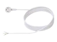Bachmann - Stromkabel - CEE 7/7 (M) rechtwinklig zu ohne Stecker 30 mm abisoliert - 250 V - 16 A - 2 m - geformt - weiß