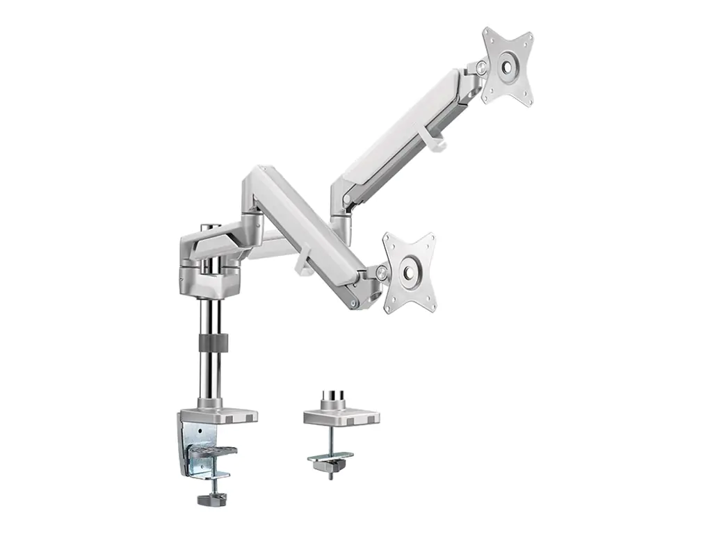LogiLink - Befestigungskit - einstellbarer Arm - für 2 LCD-Displays / Curved LCD-Displays - Kunststoff, Aluminium, Stahl - Bildschirmgröße: 43.2-81.3 cm (17"-32") - Tischmontage