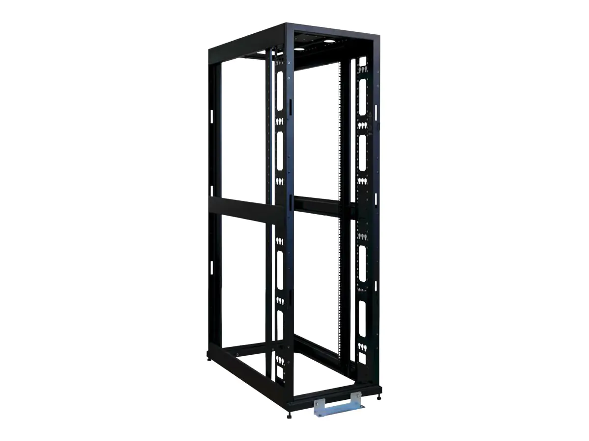 Tripp Eaton Tripp Lite Series 42U Open Frame Rack Enclosure Server Cabinet 3000lb Capacity - Schrank offener Rahmen - 4 Pfosten - Schwarz - 42HE - 48.3 cm (19") SR42UBEXPND
