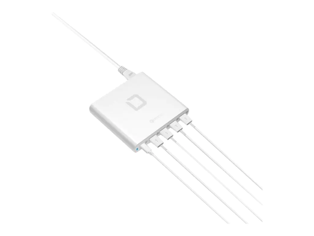 Dicota Universal Notebook Charger USB-C - Netzteil - 80 Watt - Ausgangsanschlüsse: 5 - Großbritannien und Nordirland - weiß