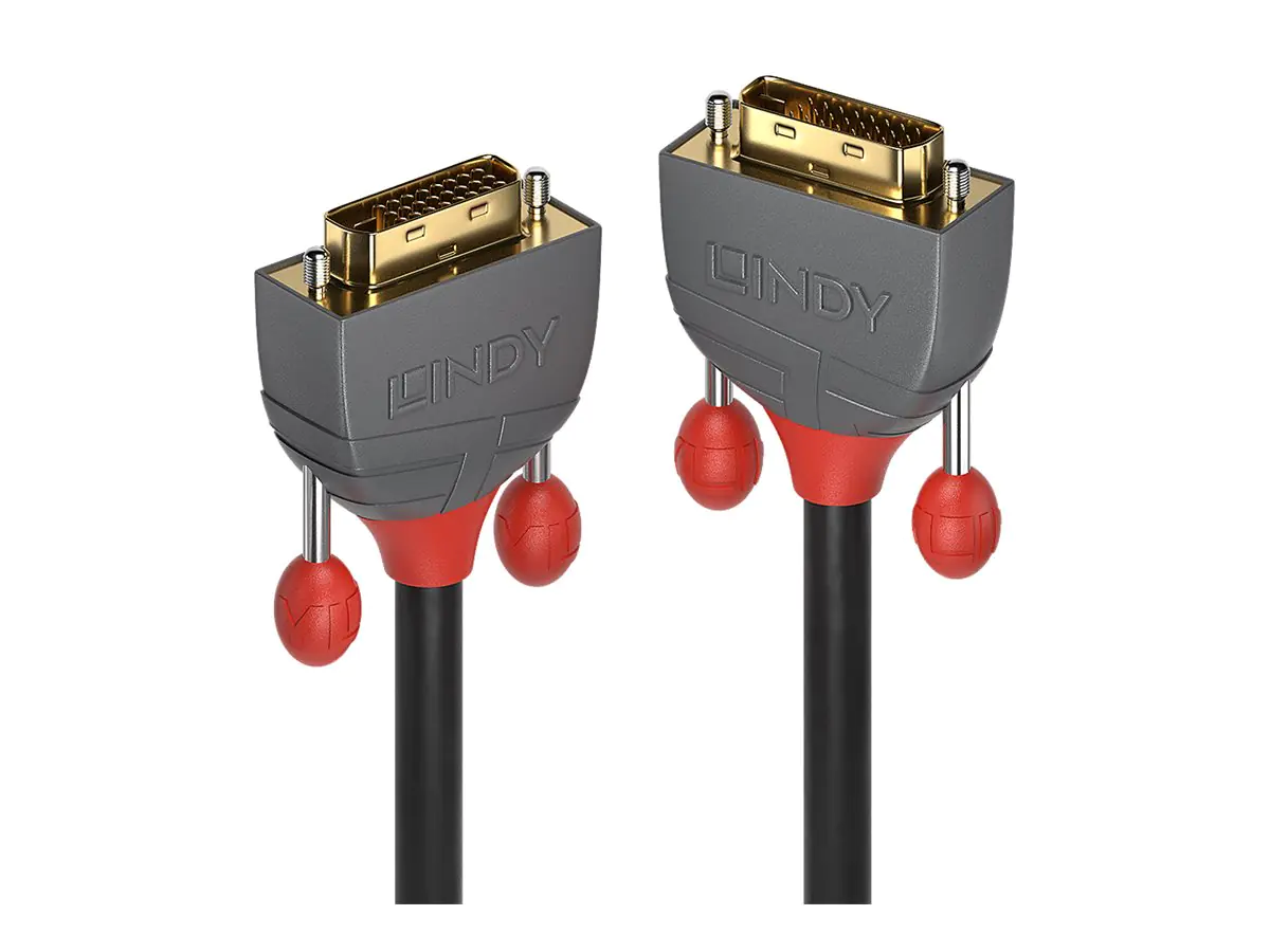 Lindy Anthra Line - DVI-Kabel - Dual Link - DVI-D (M) zu DVI-D (M) - 20 m - rund, Daumenschrauben - Schwarz