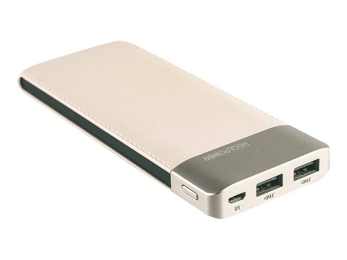 Realpower PB-8000 Fashion - Powerbank - 8000 mAh - 2 A - 2 Ausgabeanschlussstellen (USB) - Champagnerfarben