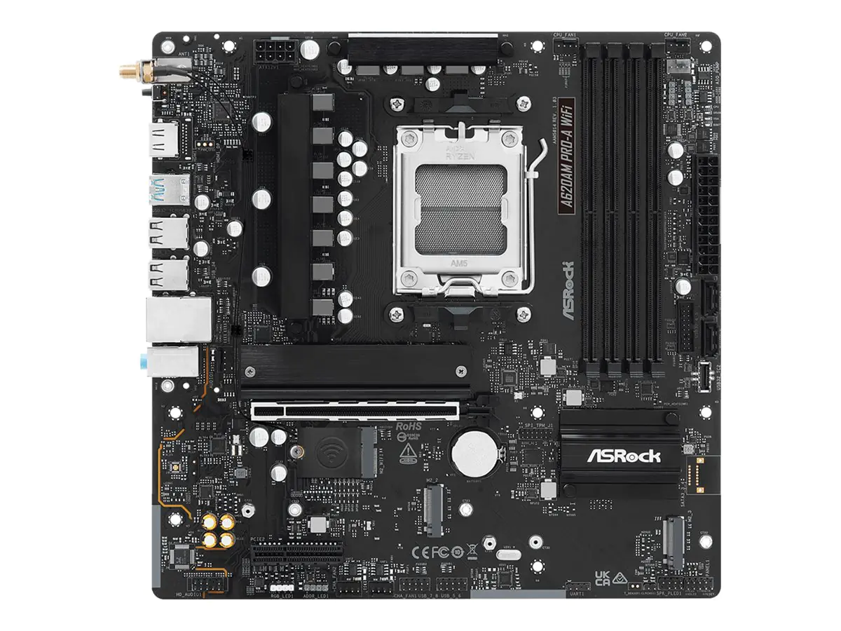 ASRock A620AM Pro-A WiFi AM5 mATX HDMI DDR5 - AMD Sockel AM5 (Ryzen Zen4) - Micro/Mini/Flex-ATX