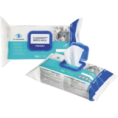 Cleanisept® Desinfektionstuch MAXI 20 x 22 cm (B x H) alkoholfrei antibakteriell begrenzt viruzid, bakterizid, levurozid 5,5-7,5 100 St./Pack.