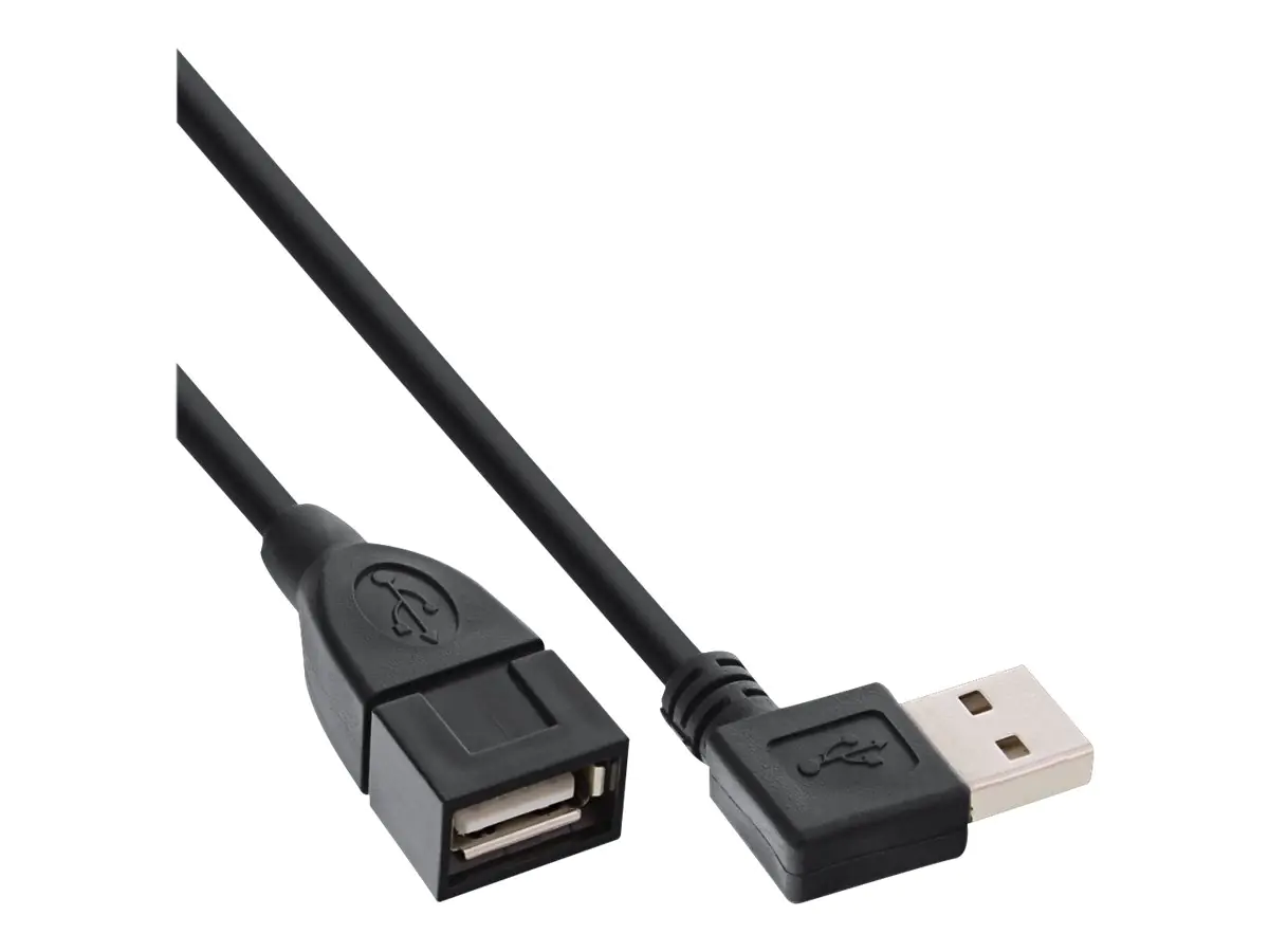 InLine USB 2.0 Smart Cable - USB-Verlängerungskabel - USB (M) gewinkelt zu USB (W) gerade - USB 2.0 - 1 m - Schwarz
