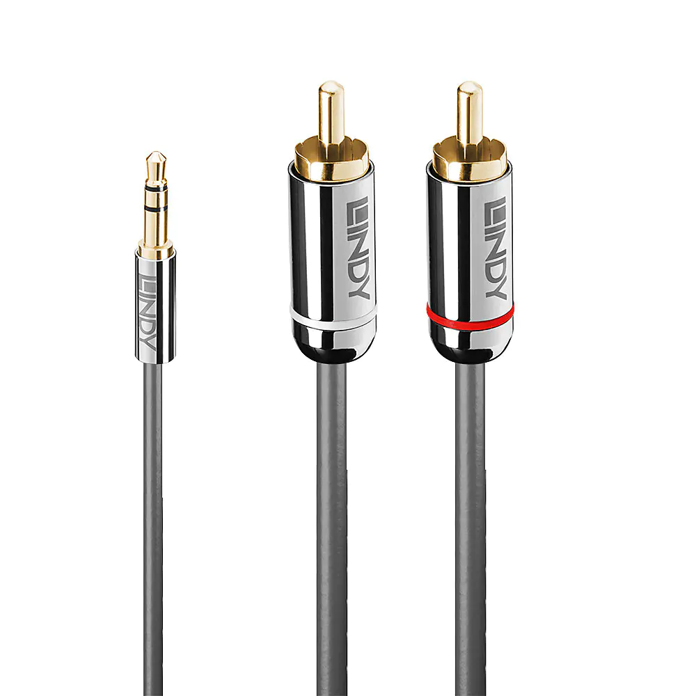 Lindy Cromo Line - Audiokabel - mini-phone stereo 3.5 mm männlich zu RCA männlich - 5 m - Anthrazit - rund