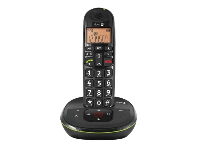 DORO PhoneEasy 105wr - Schnurlostelefon - Anrufbeantworter mit Rufnummernanzeige - DECT\GAP - Schwarz