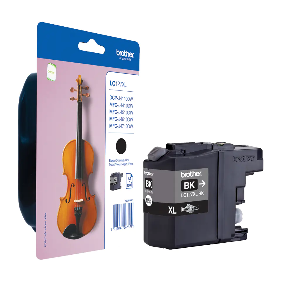 Brother LC127XLBK - Sehr hohe Ergiebigkeit - Schwarz - Original - Tintenpatrone - für Brother DCP-J4110DW, MFC-J4410DW, MFC-J4510DW, MFC-J4610DW, MFC-J4710DW