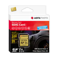 AgfaPhoto SDXC UHS I 128GB Professional High Speed U3 V30 - Extended Capacity SD (SDXC)