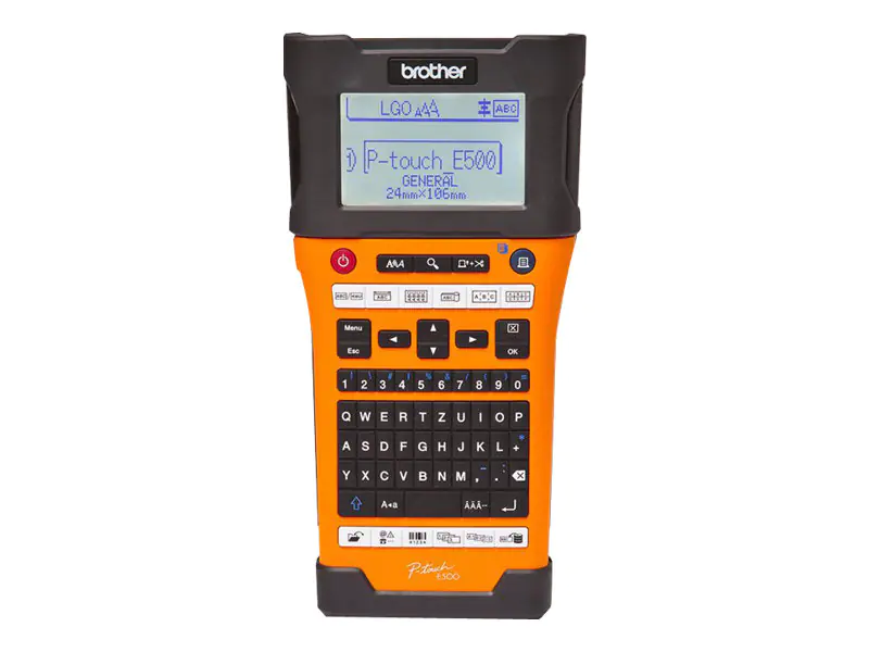 Brother P-Touch PT-E500VP - Beschriftungsgerät - s/w - Thermotransfer - Rolle (2,4 cm) - 180 dpi - bis zu 30 mm/Sek. - USB 2.0 - Cutter - 7-zeiliger Druck