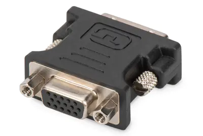 DIGITUS - VGA-Adapter - Dual Link - DVI-I (M) zu HD-15 (VGA) (W) - geformt - Schwarz
