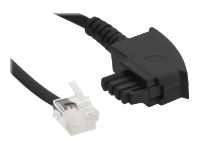 InLine - Telefonkabel - RJ-11 (2-polig) (M) zu TAE-F (S) - 20 m - Schwarz