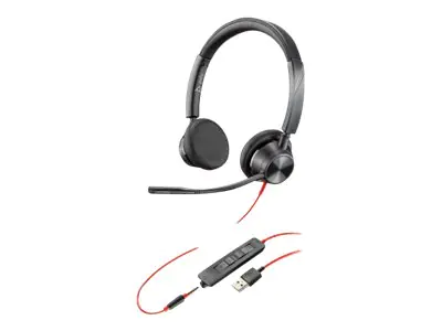 Poly Blackwire 3325 - Microsoft Teams - 3300 Series - Headset - On-Ear - kabelgebunden - USB, 3,5 mm Stecker - Zertifiziert für Microsoft Teams