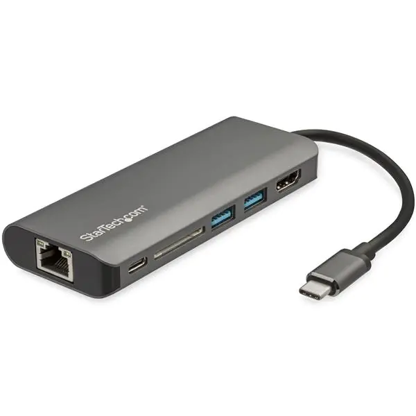 StarTech USB C Multiport Adapter mit HDMI - 4K - Mac/ Windows - SD Kartenleser - USB C zu USB 3.0 Hub - 2x USB-A 1x USB-C - 60W PD 3.0 - Aktualisierte Version des DKT30CSDHPD (DKT30CSDHPD3) - Dockingstation - USB-C - 1GbE - für P/N: ARMPIVOTE2, FPPNEUSTND