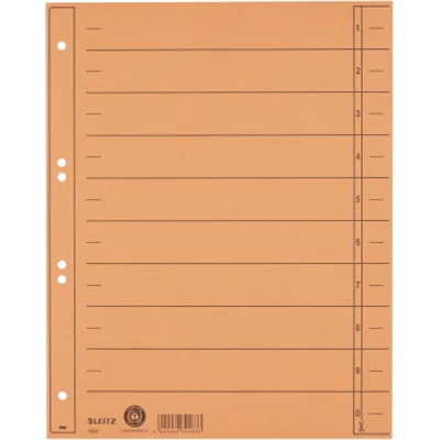 Leitz Trennblatt DIN A4, Überbreite Manilakarton, recycelt orange schwarz 100 St./Pack.