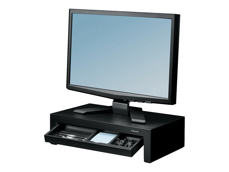 Fellowes Designer Suites Monitor Riser - Höhenverstellbarer Monitorständer - Schwarz, Birne