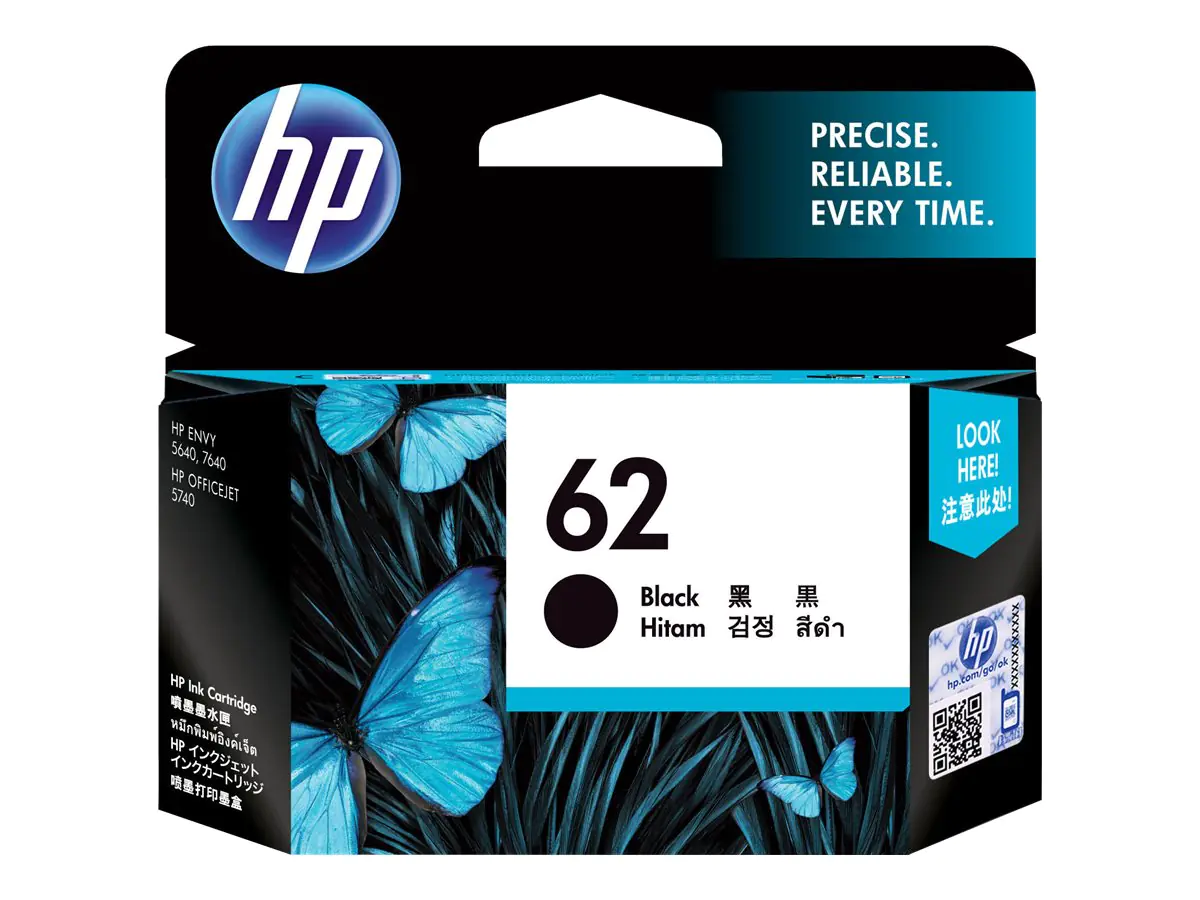 HP 62 - Schwarz - original - Tintenpatrone - für ENVY 55XX, 56XX, 76XX C2P04AE#UUS