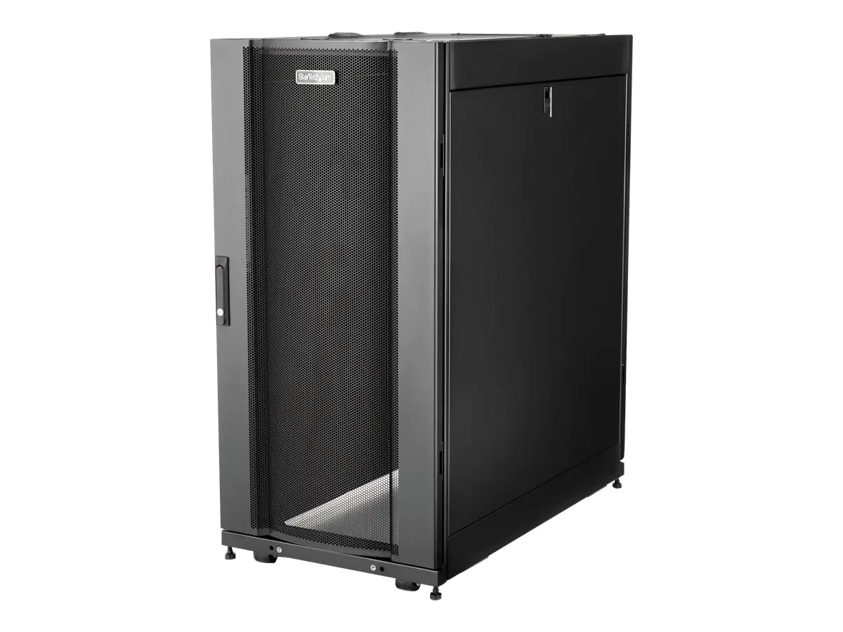 StarTech RK2537BKM Serverschrank (25HE, 89cm tiefes Gehäuse, Datenschrank, Netzwerkschrank) - Schrank Netzwerkschrank - Schwarz - 25U - 94 cm (37")