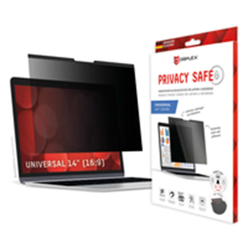 E.V.I. Displex PRIVACY SAFE Magnetischer 2-Wege Blickschutzfilter für Laptop/ Notebook 14'' (16:9), 35,6 cm (14"), 16:9, Laptop, Rahmenloser Blickschutzfilter, 5H, Glänzend/Matt 01762