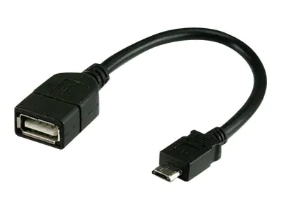 TECHly - USB-Adapter - USB (W) bis Micro-USB Typ B (M) - USB 2.0 - 20 cm - Schwarz