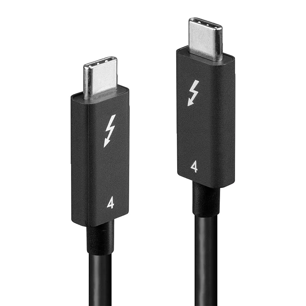 Lindy - Thunderbolt-Kabel - 24 pin USB-C (M) zu 24 pin USB-C (M) - Thunderbolt 4 - 20 V - 5 A - 2 m - aktiv, 8K Unterstützung, USB-Stromversorgung (100 W), dual 4K60Hz support - Schwarz