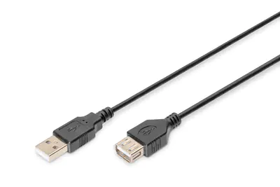 ASSMANN Basic - USB-Verlängerungskabel - USB (W) zu USB (M) - USB 2.0 - 3 m - geformt - Schwarz