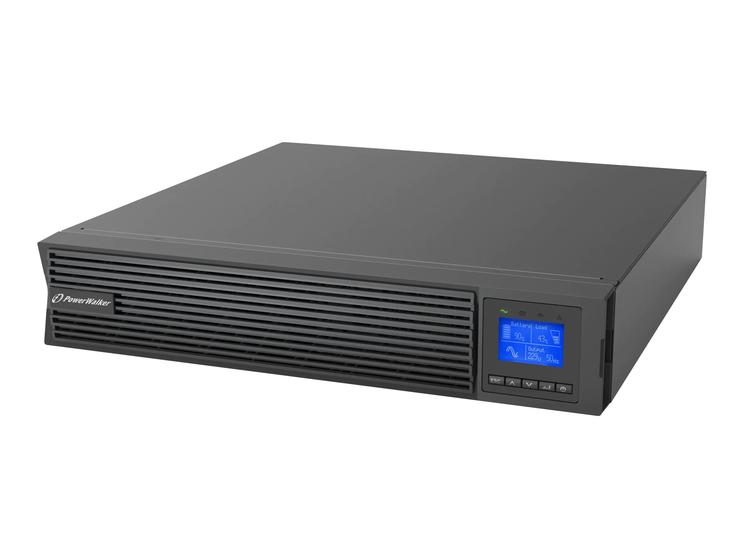 PowerWalker VFI 1000 ICR IoT - USV (in Rack montierbar/extern) - 1000 Watt - 1000 VA - 7 Ah - RS-232, USB, Ethernet - Ausgangsanschlüsse: 8