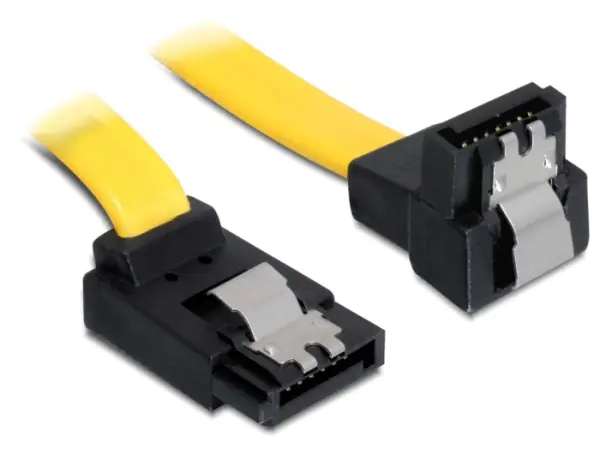 Delock Cable SATA - SATA-Kabel - Serial ATA 150/300/600 - SATA (W) zu SATA (W) - 20 cm - nach unten gewinkelter Stecker, eingerastet, nach oben gewinkelter Stecker - Gelb