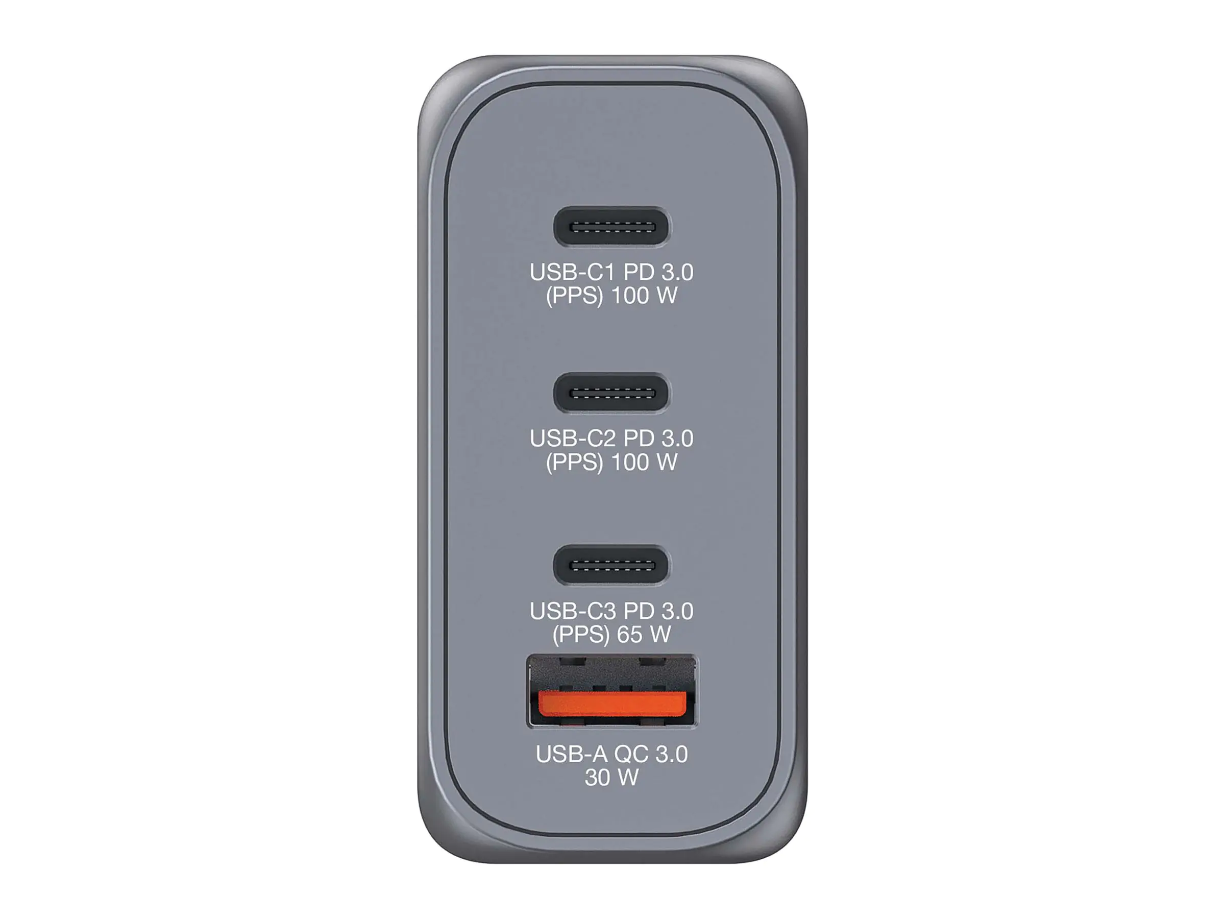 Verbatim Netzteil - GaN - 100 Watt - 5 A - PD 3.0, PD/PPS, QC 3.0 - 4 Ausgabeanschlussstellen (3 x USB-C, USB) 32202