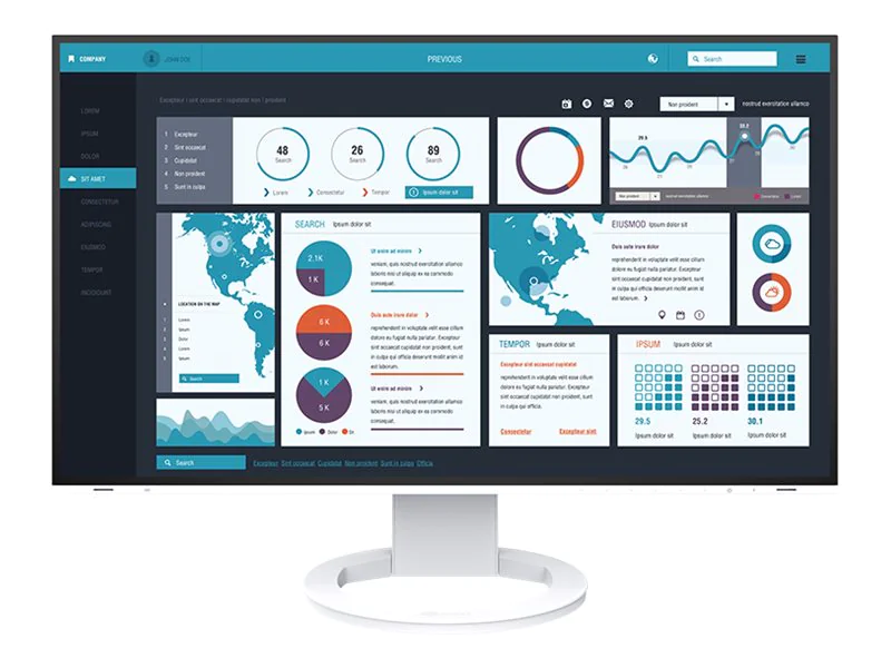 EIZO FlexScan EV2795-WT - Mit FlexStand - LED-Monitor - 68.5 cm (27") - 2560 x 1440 - IPS - 350 cd/m² - 1000:1 - 5 ms - HDMI, DisplayPort, USB-C - Lautsprecher - weiß