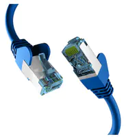 EFB-Elektronik - Patch-Kabel - RJ-45 (M) zu RJ-45 (M) - 7.5 m - 6 mm - S/FTP, PiMF - CAT 7 (Kabel) / CAT 6a (Anschlüsse) - geschirmt, halogenfrei, geformt, verseilt, Knickschutzmanschette, 10 Gigabit Ethernet, Steckerbelegung 1:1 - Blau