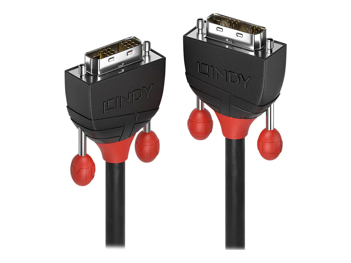 Lindy Black Line - DVI-Kabel - Single Link - DVI-D (M) zu DVI-D (M) - 5 m - rund, Daumenschrauben, 1080p-Unterstützung - Schwarz
