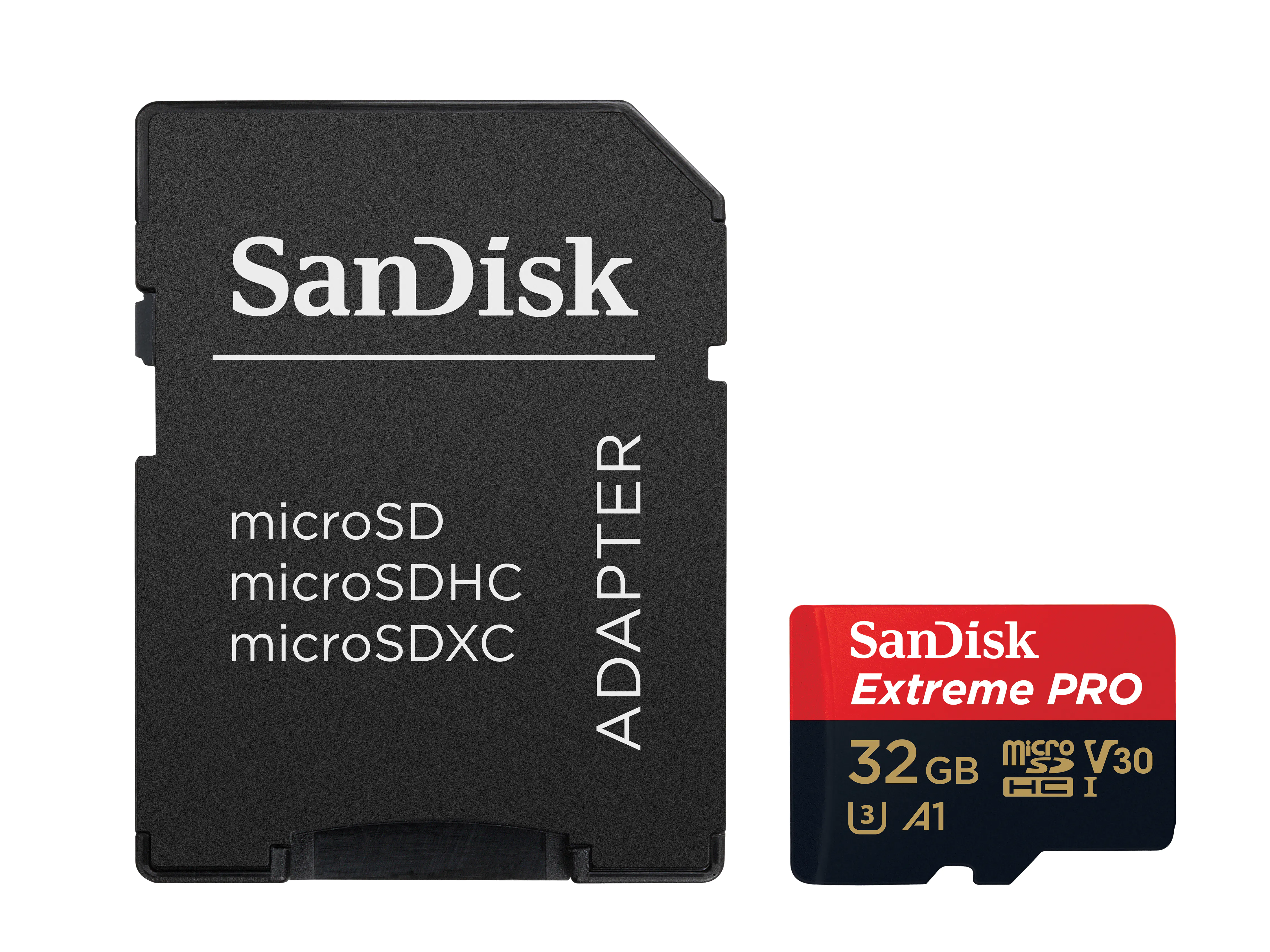 SanDisk Extreme Pro - Flash-Speicherkarte (microSDXC-an-SD-Adapter inbegriffen) - 32 GB - A1 / Video Class V30 / UHS-I U3 - 667x - microSDHC UHS-I