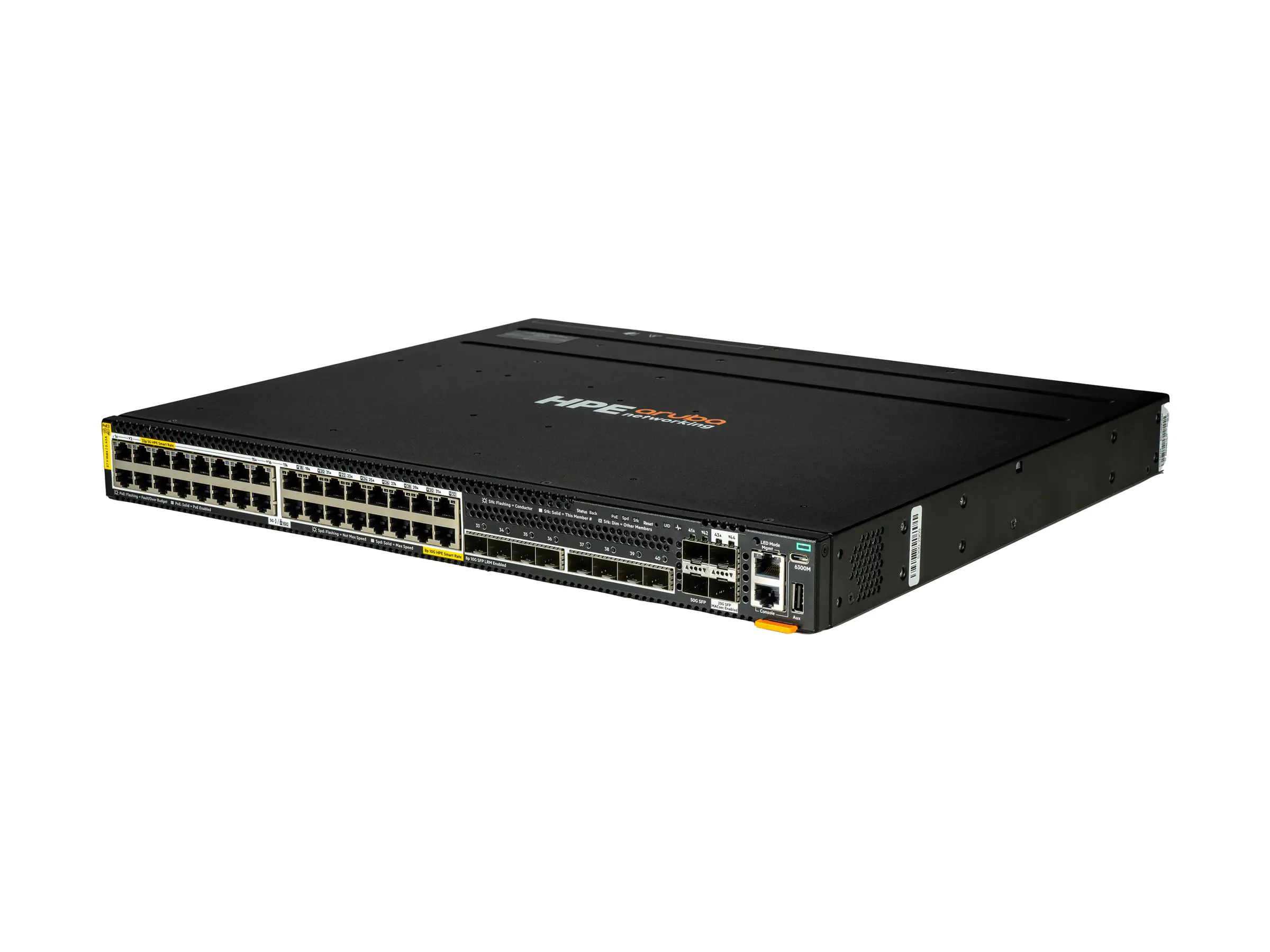 HPE Aruba Networking CX 6300M 32p Smart Rate 5G CL8 8p SFP+ 10G LRM 2p SFP56 50G 2p SFP28 25G