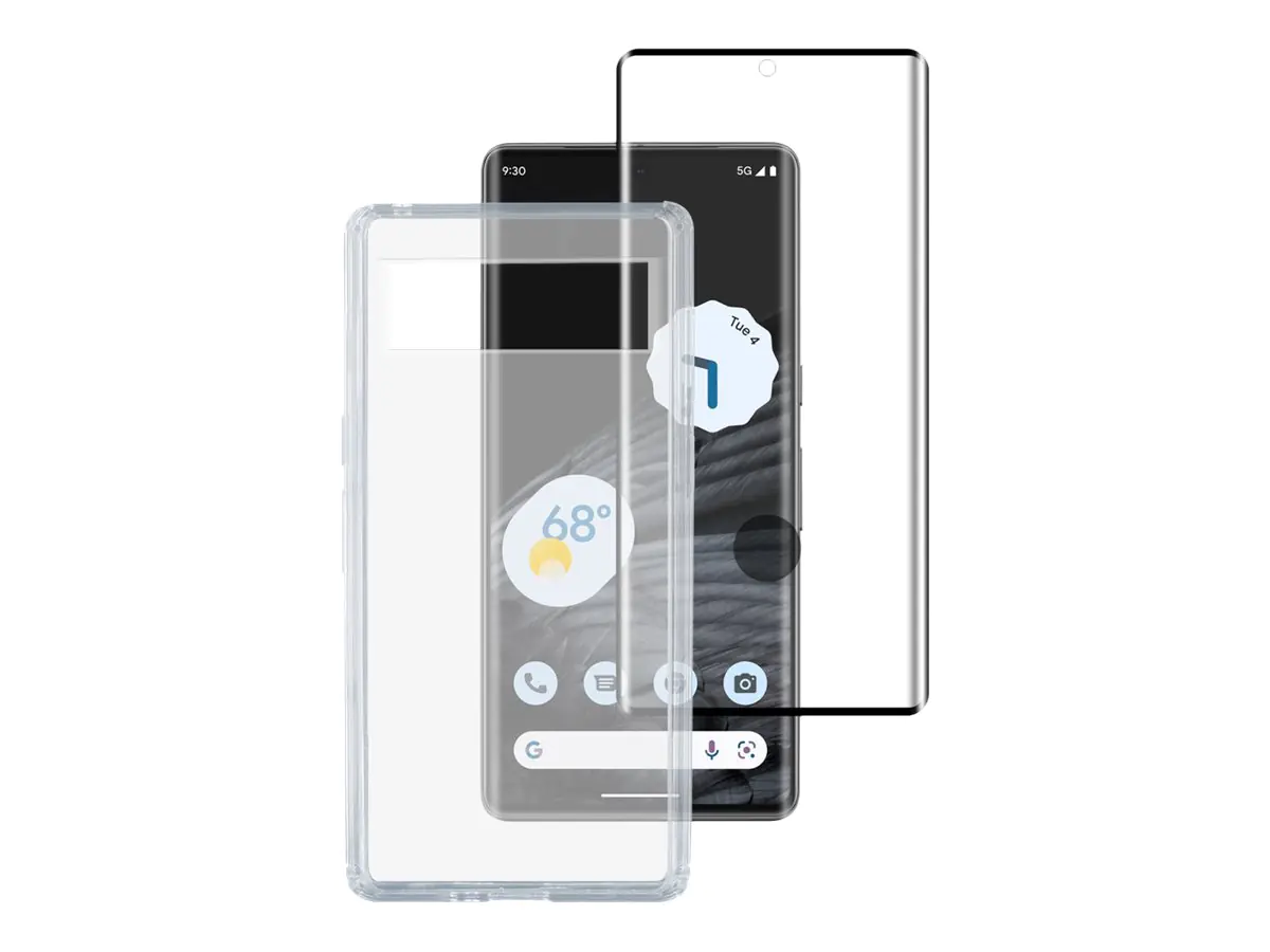 4smarts - 360° Starterset - Schutzhülle für Mobiltelefon - gehärtetes Glas (10 H), fettabweisende Beschichtung, Thermoplastisches Polyurethan (TPU), hydrophobe Beschichtung - durchsichtig - für Google Pixel 7 Pro