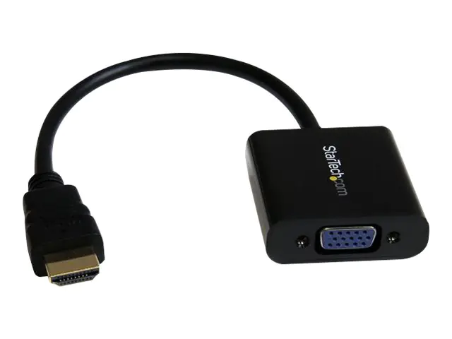 StarTech HDMI auf VGA Video Adapter Konverter für PC/ Laptop/ Ultrabook- 1920x1080 - High Speed - Videoadapter - HDMI männlich zu HD-15 (VGA) weiblich - 24.5 cm - Schwarz - 1080p-Unterstützung, aktiv - für P/N: DK30C2DPEPUE, DK30C2DPPDUE, DK31C3HDPD, DK31