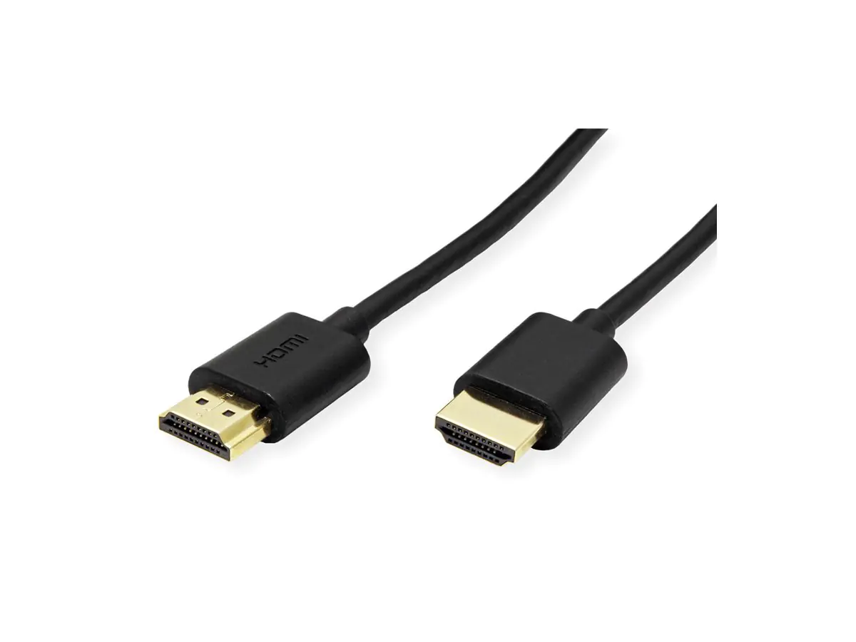 ROLINE HDMI High Speed Kabel mit Ethernet Slim ST-ST schwarz 1.5 m 11.04 - Kabel - Digital/Displa